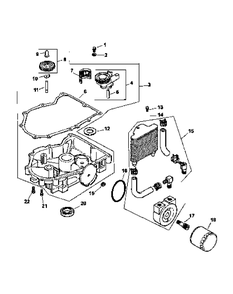 Cv25-69558 Oil Pan And Lubrication Diagram and Parts List for M60-KH 53AB5BAX150-25-HP Cub Cadet Lawn Tractor
